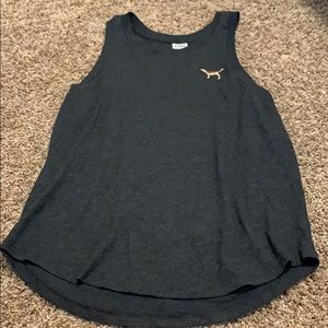 Dark grey VS Pink tank top with gold sequins